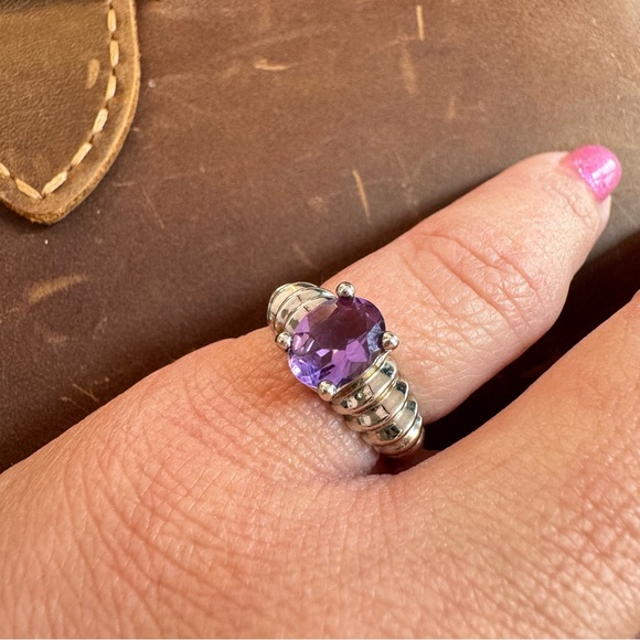 Sundance Amethyst Sterling Silver Handmade Ring | Vintage Artisan Jewelry - Picture 2 of 16